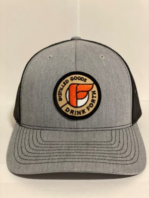 Drink Forth trucker's hat with logo patch. Forth Distilled Goods Bend, Oregon.